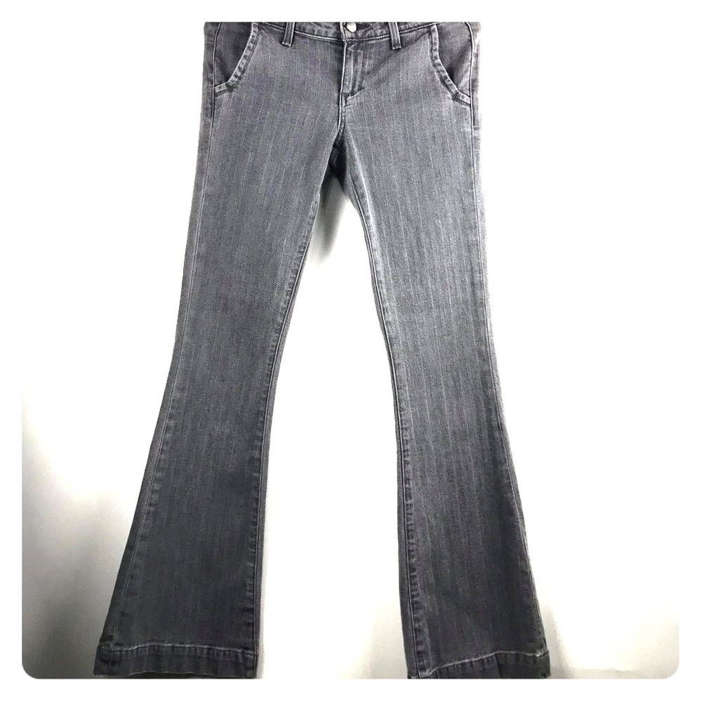 Paige Jeans Gray Textured Bootcut Sz 27